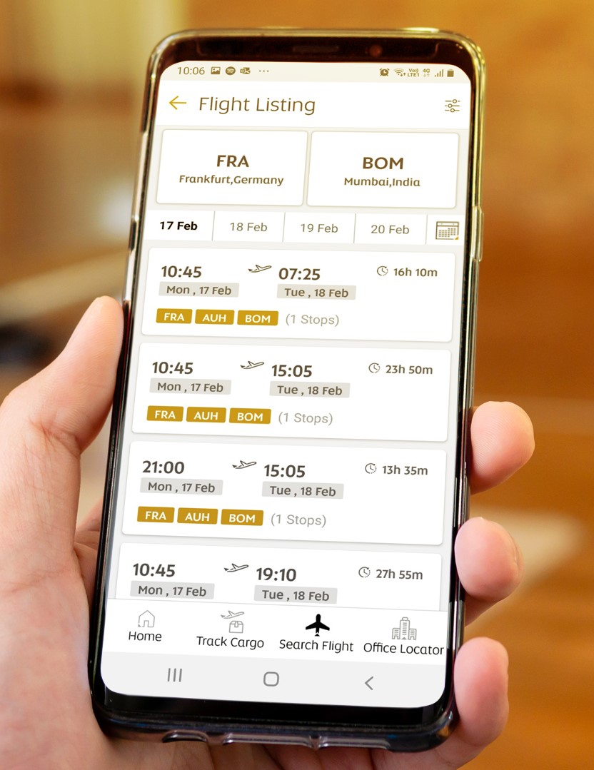 Etihad Cargo mobile app